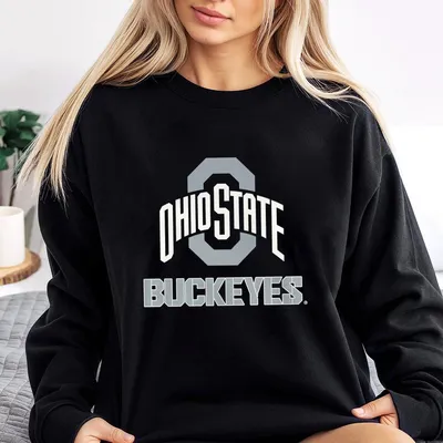 Ohio State Buckeyes Menas Colosseum Scarlet Logo Lockup 2 Hit Active Blend Sweatshirt Retro College Football Graphic