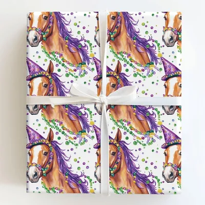 Mardi Gras American Quarter - Gift Wrap for Christmas, Holidays Wrapping Paper, Christmas Wrapping Paper
