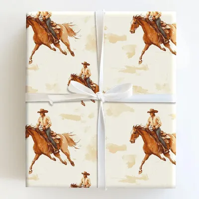 Golden Gallop - Gift Wrap for Christmas, Holidays Wrapping Paper, Christmas Wrapping Paper