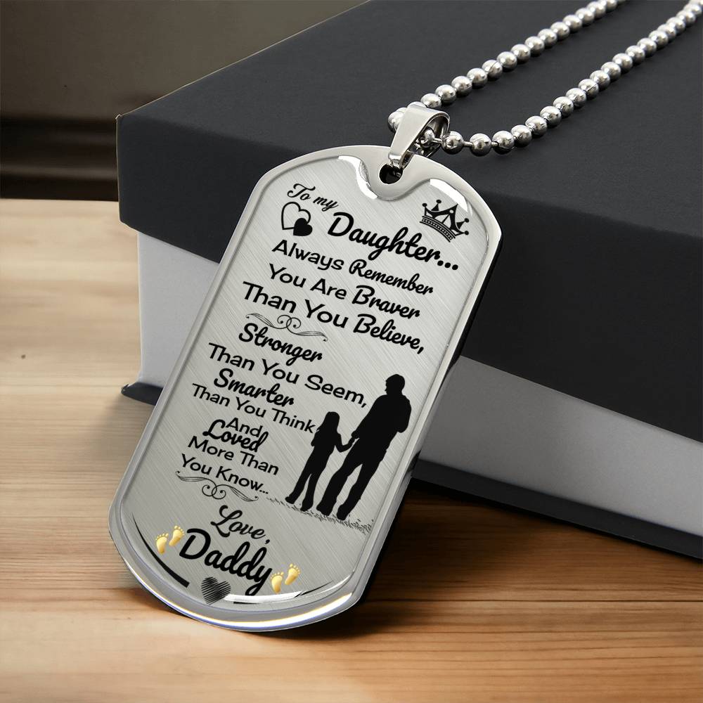 To My Daughter ♥ - Army Tag Necklace, Dog Tag
