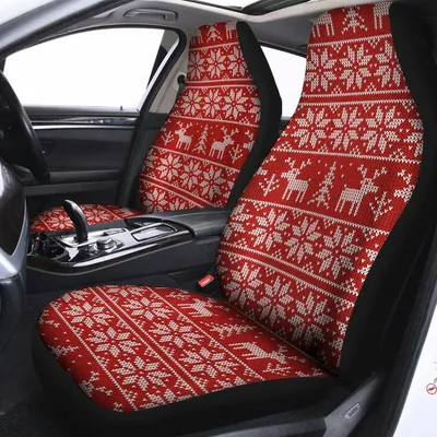 Christmas Deer Knitted Pattern Print Universal Fit Car Seat Covers