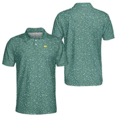 Polo Polo Shirt, White Microorganism Pattern, Yellow Cart With Red Flag, Green Science Theme, Exploration Style