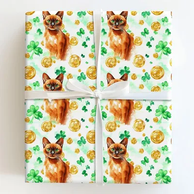 Golden with the Abyssinian - Gift Wrap for Christmas, Holidays Wrapping Paper, Christmas Wrapping Paper