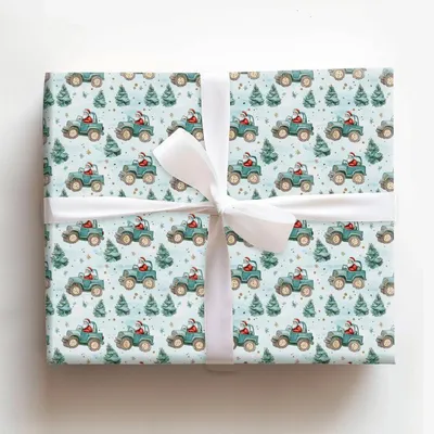 Snow Tire Time - Gift Wrap for Christmas, Holidays Wrapping Paper, Christmas Wrapping Paper