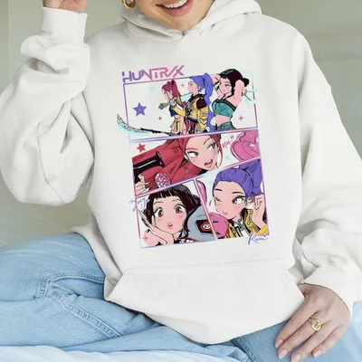 Kpop Demon Hunters Hoodie Huntrix Girl Group Hoodie Featuring Mira Rumi Joey Kpop Idol Merch Gift For Huntrix Fans