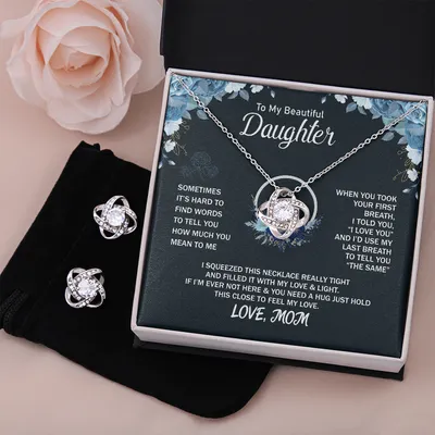 Gift for Daughter from Mom, Necklace from Mother for Graduation, Birthday, Christmas, Engagement| Message Card Jewelry to my Daughter