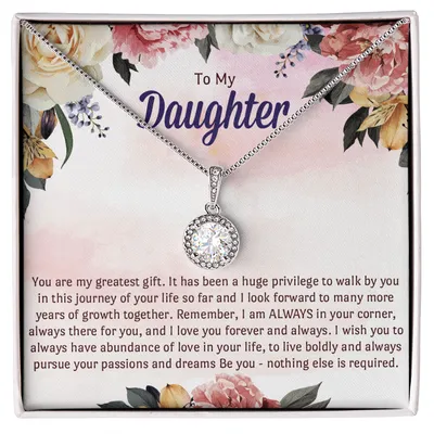 Necklace For Daughter, To My Beautiful Daughter, Mom Daughter Necklace, Daughter Birthday Gift, Daughter Graduation Gift, Love Pendant Necklace, For Daughter, From Mom, From Dad, Mom And Daughter Gift, Valentine's, Mother's Day