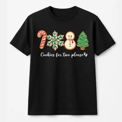 Cookies For Two Please Christmas Pregnancy T-Shirt Pregnancy Announcement, Maternity Christmast, Pregnancy Reveal T-Shirt