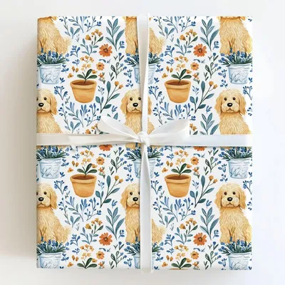 Petal Pup Parade - Gift Wrap for Christmas, Holidays Wrapping Paper, Christmas Wrapping Paper