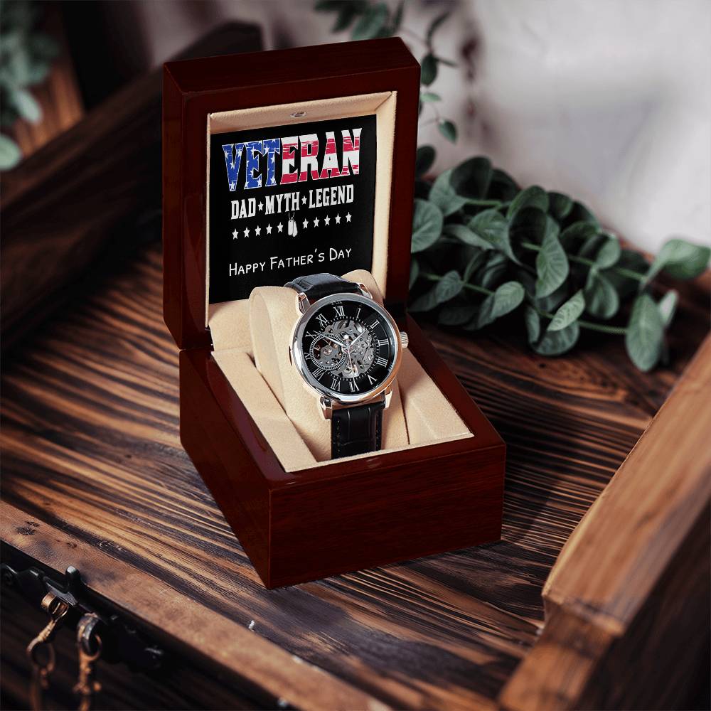 Military Veteran Dad Myth Legend Father's Day Gift Watch For Veteran Dad Military Dad Gift Watch Openwork Watch