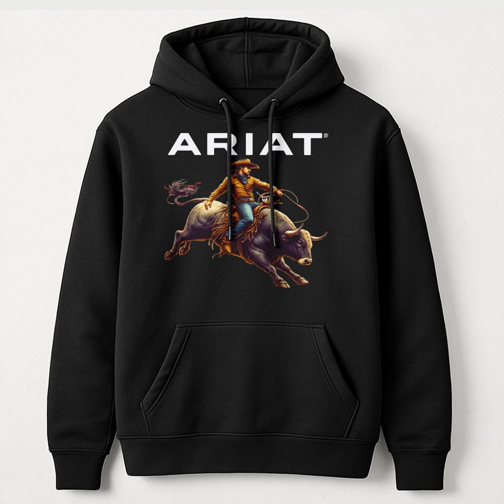 Ariat Rodeo Bull Riding Hoodie – Western Cowboy Ranch Hoodie With Bold ...