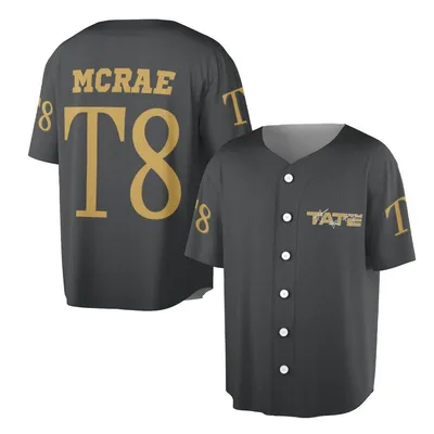 Baseball Jersey, Tate Mcrae T8 Gold Black Baseball Jersey, Think Later Tour Pop Star Fan Merch, Golden Lettering Apparel