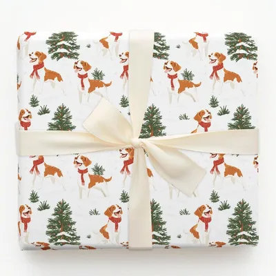 Snow Day for Brittanys - Gift Wrap for Christmas, Holidays Wrapping Paper, Christmas Wrapping Paper