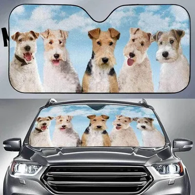 Fox Terrier Dog For Dog Lovers Printed Car Sun Shade Cover Auto Windshield PrintSyde