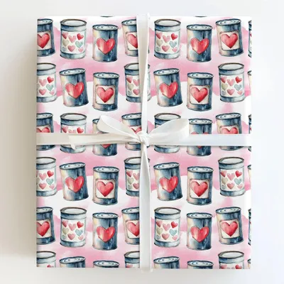 Canned with Love - Gift Wrap for Christmas, Holidays Wrapping Paper, Christmas Wrapping Paper