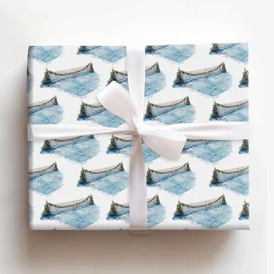 Deck the Tennis Courts - Gift Wrap for Christmas, Holidays Wrapping Paper, Christmas Wrapping Paper