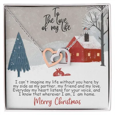 Merry Christmas To The Love Of My Life Intertwined Hearts Interlocking Hearts Necklace