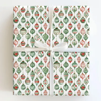 Holiday Glass Ornament - Gift Wrap for Christmas, Holidays Wrapping Paper, Christmas Wrapping Paper