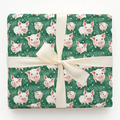 Hog Holiday - Gift Wrap for Christmas, Holidays Wrapping Paper, Christmas Wrapping Paper