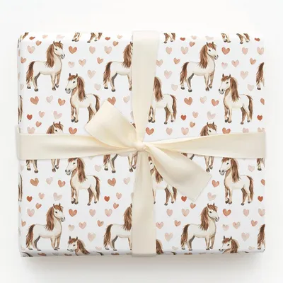 Love in the Saddle - Gift Wrap for Christmas, Holidays Wrapping Paper, Christmas Wrapping Paper