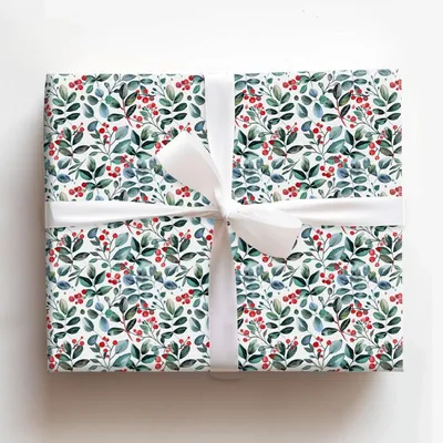 Cranberry Creations - Gift Wrap for Christmas, Holidays Wrapping Paper, Christmas Wrapping Paper