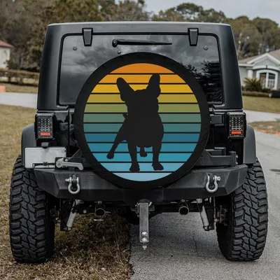 French Bulldog Spare Tire Cover, Cute Bulldog Design For Girls, Waterproof Uv Protection Wheel Cover, Durable All-Weather Tire Protector, Universal Fit Spare Tire Cover