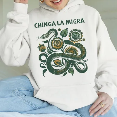 Immigrant Rights Hoodie  Chinga La Migra Hoodie Abolish Ice Anti Trump Protest Hoodie Anti Fascism Activist Gift