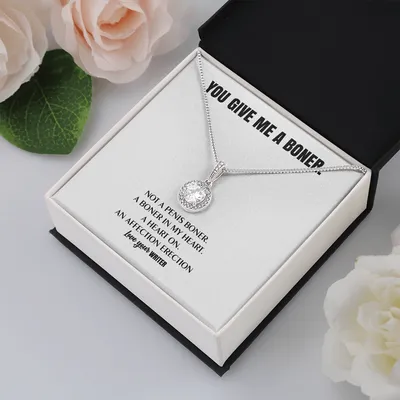 You Give Me A Heart Boner, An Affection Erection, Eternal Hope Necklace, Funny & Sarcastic Love For Her, ♥ Mature, Best Funny gag Gifts for Writers Wife On Special Days