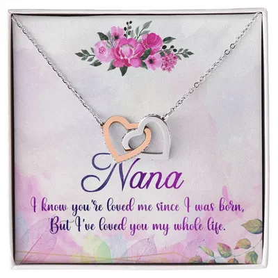 Nana Interlocking Hearts Necklace Message Card