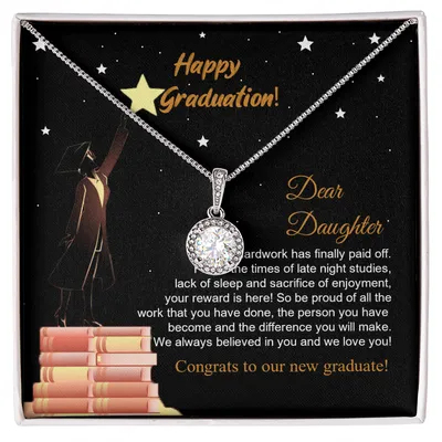 Graduation Gift Necklace, Mom To Daughter Gift, Grad 2022 Necklace For Her, Congratulations To Graduation, College, High School, Elementary School, Senior Graduation, Custom Graduate Name Jewelry, Congratulation From Parents To The Graduate