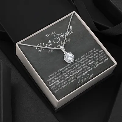 To My Best Friend on Your Wedding day, Friendship Necklace to Bride from Bestfriend & Maid of Honor, Wedding Necklace for Bestie