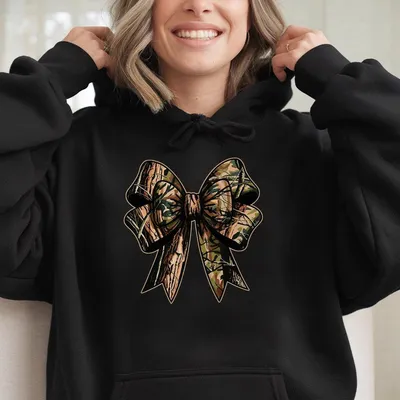 Vintage Camo Coquette Bow Hoodie Dove Season Girls Camo Bow Hoodie Hunting Camo Coquette Bow Hoodie Full Sizes Full