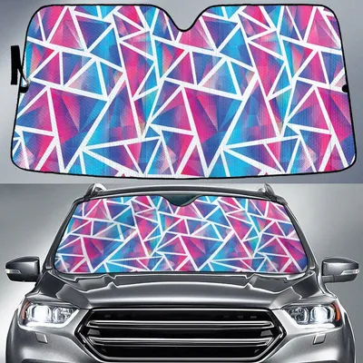 Abstract Light Triangle Pattern Pink To Blue Color Car Sun Shades Cover Auto Windshield PrintSyde