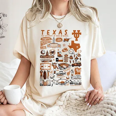 Texas Longhorns 2 Sides T-Shirt, Vintage Campus Icons Design, Soft Cotton Unisex T-Shirt, College Spirit Graphic T-Shirt, Gift For Men, For Women