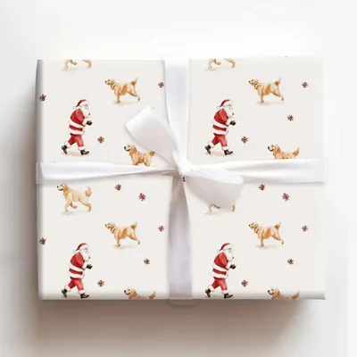 Golden Wishes - Gift Wrap for Christmas, Holidays Wrapping Paper, Christmas Wrapping Paper