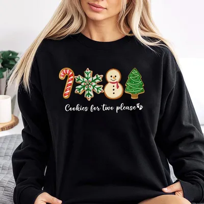 Cookies For Two Please Christmas Pregnancy Sweatshirt Pregnancy Announcement, Maternity Christmast, Pregnancy Reveal Sweatshirt