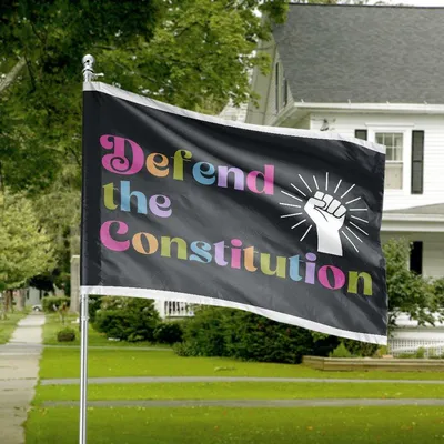 Defend The Constitution Horizontal House Flag , Colorful Freedom Patriotic Banner Horizontal House Flag