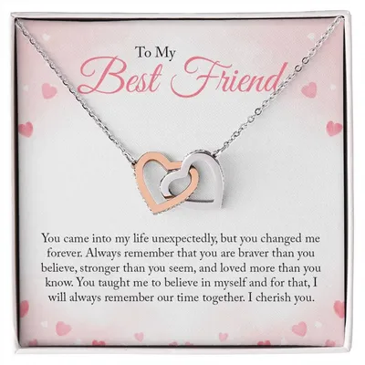To My Best Friend Necklace Interlocking Hearts Necklace