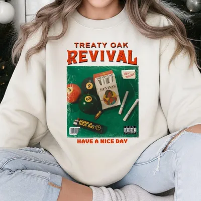 Retro Style Treaty Oak Revival Sweatshirt,Classic For Menswear,Celebrate With Graphic Sweatshirt ,Unisex Daily Casual Wear