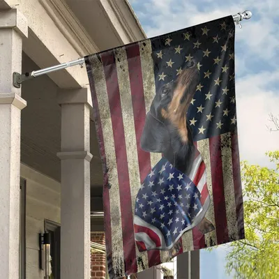 Dachshund Garden Flag Patriotic Usa Flag Distressed Dog Yard Decor Vertical House Flag