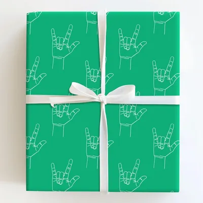 Love is Green - Gift Wrap for Christmas, Holidays Wrapping Paper, Christmas Wrapping Paper
