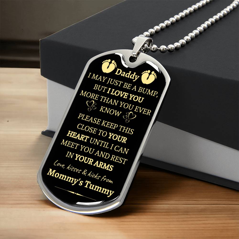 Daddy I Love You More Than You Ever Know - From B Bump Necklace - Army Tag Necklace, Dog Tag