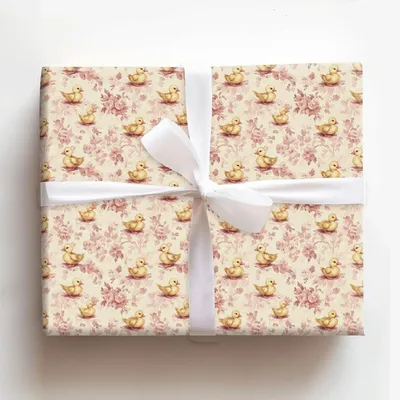 Waddle I do Without Toile - Gift Wrap for Christmas, Holidays Wrapping Paper, Christmas Wrapping Paper