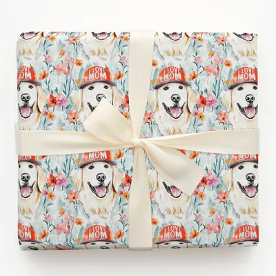 Mom's Favorite White Golden - Gift Wrap for Christmas, Holidays Wrapping Paper, Christmas Wrapping Paper