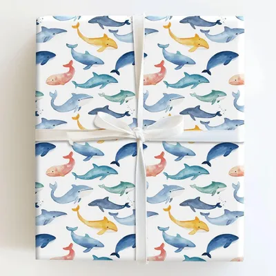 Lila Maritime - Gift Wrap for Christmas, Holidays Wrapping Paper, Christmas Wrapping Paper