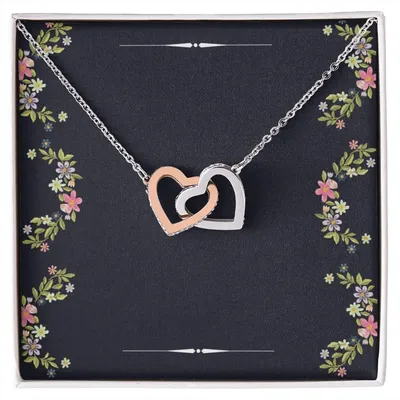 Two Hearts Necklace For Her Interlocking Hearts Necklace