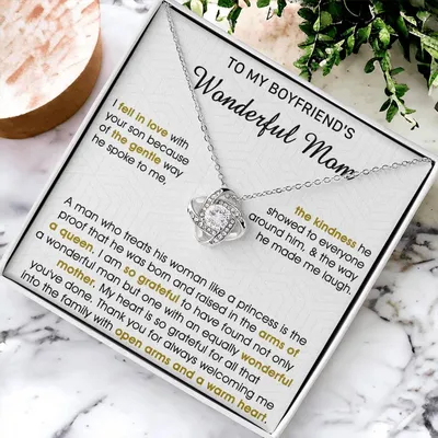 Gift For Boyfriend's Mom Gentle Way Arms Of Queen Love Knot Necklace Love Knot Necklace