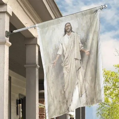 Ascension Dan Wilson, Jesus Flag, Christian'S Flag, Garden Decor, Garden Flag, Welcome Garden Flags, Christian Flag, Scripture Flag Vertical House Flag
