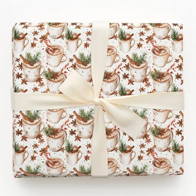 Warm Cup of Cocoa - Gift Wrap for Christmas, Holidays Wrapping Paper, Christmas Wrapping Paper