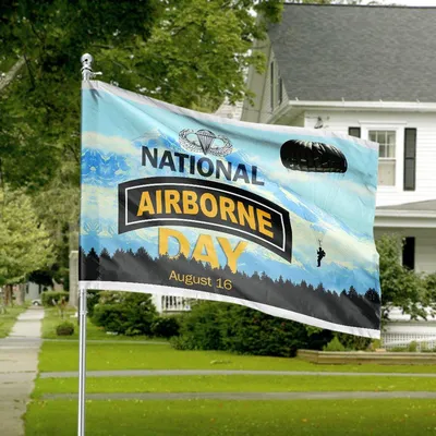 National Airborne Day House Flag Us Military Paratrooper Decor Horizontal House Flag
